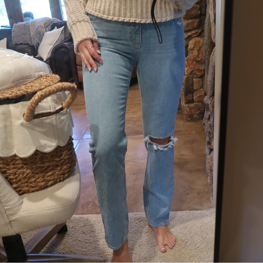 Light Blue Distressed Women Jeans